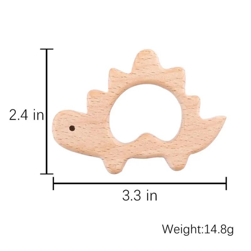 Anneaux dentition hêtre sculptés animaux bébé - 10 pièces jouets poussées dentaires naturels
