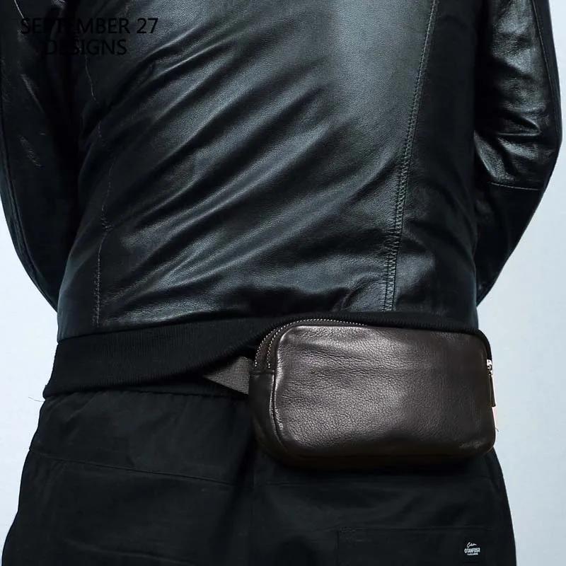 Sac de ceinture en cuir véritable pour hommes, nouveaux sacs de poitrine, petit messager fait à la m