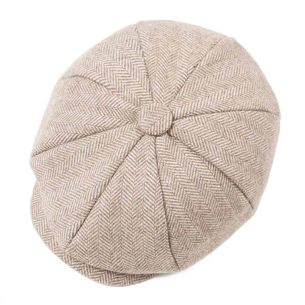 JANGOUL Casquette Baker Boy Petite Taille en Mélange de Laine, Casquettes Newsboy, Chapeau Plat à Ch