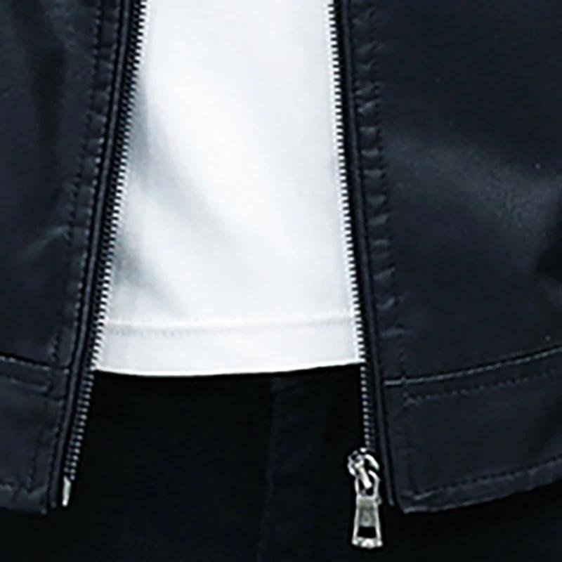 Hommes veste de costume en cuir hommes coupe ajustée manteau court hommes mode veste en cuir Streetw