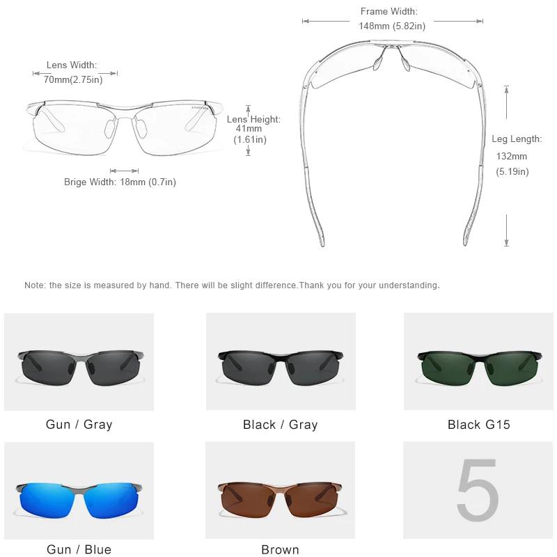 Véritable KINGSEVEN polarisé hommes lunettes de soleil en aluminium conduite miroir lentille mâle lu