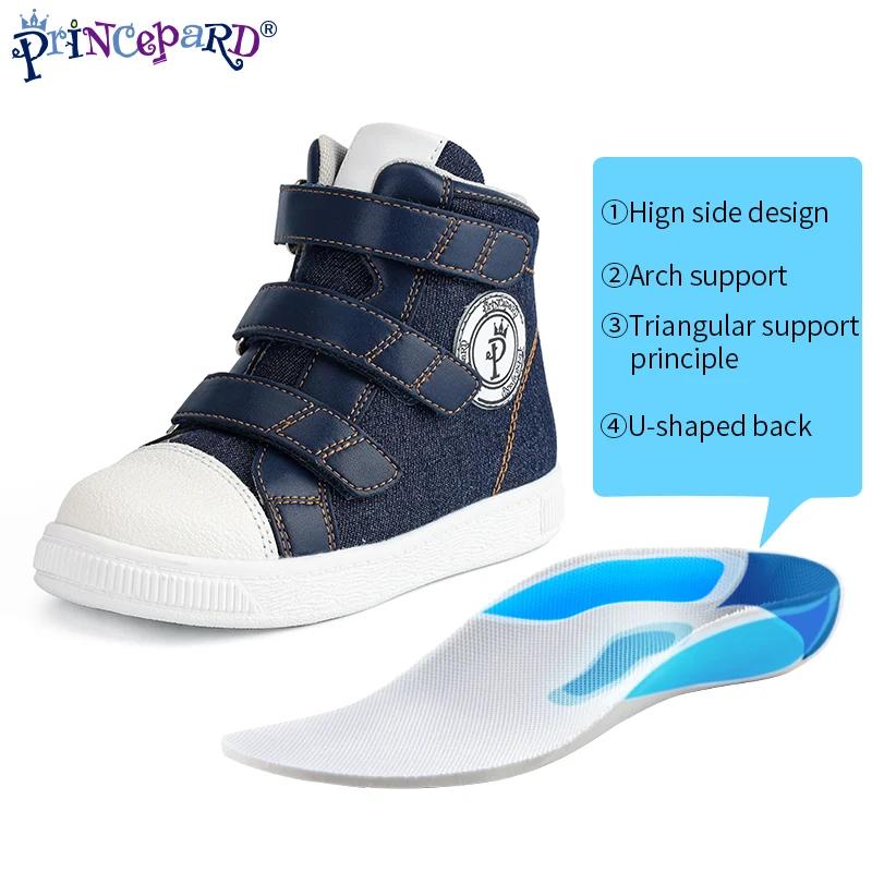 Chaussures orthopédiques pour enfants d'automne, baskets de sport bleues pour enfants avec semelle i