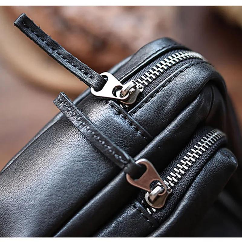 Gland TOO-Sac à bandoulière en cuir tanné végétal pour homme, sac de poitrine multifonctionnel, sac