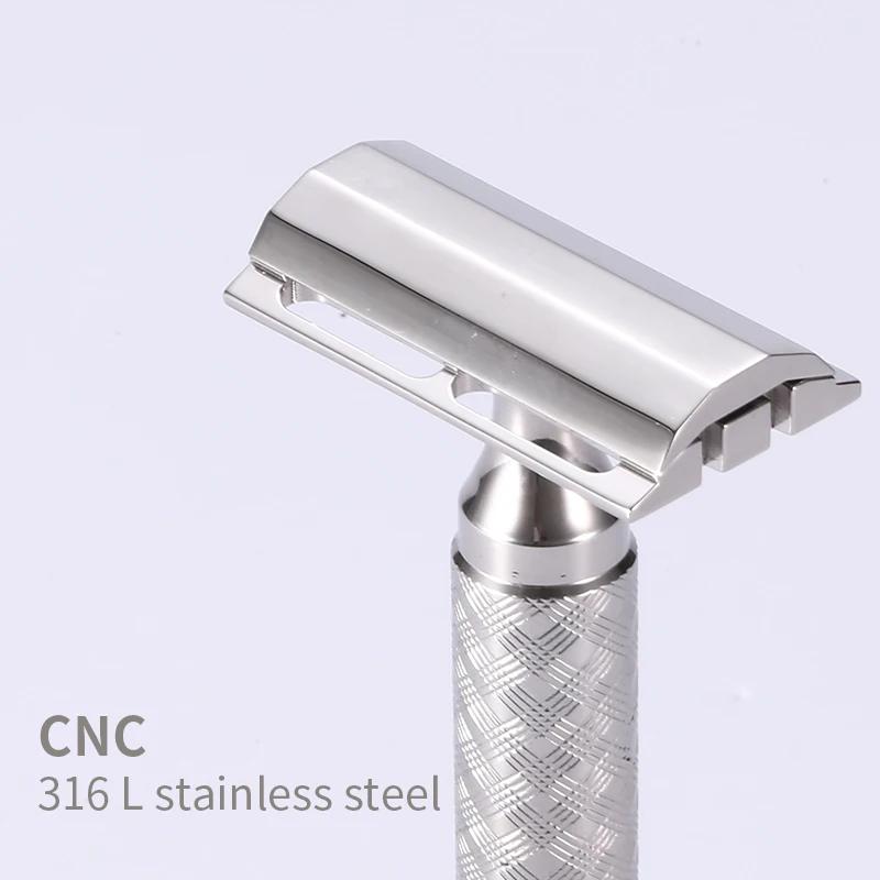 Tête de rasoir de sécurité à Double tranchant en acier inoxydable CNC 316L, accessoires de rasoir ma