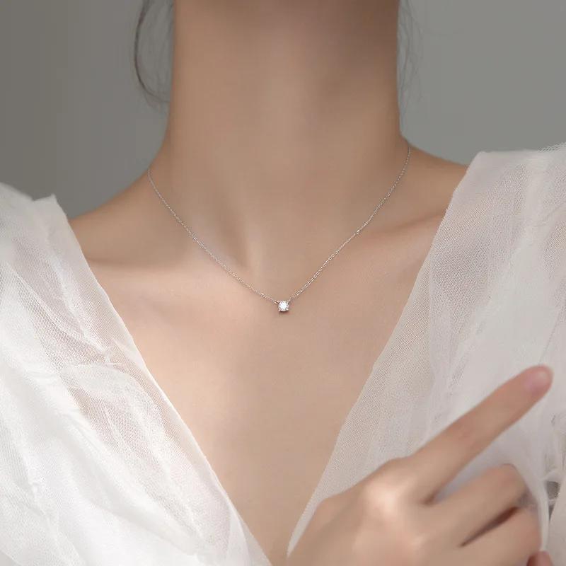 La Monada-Collier Minimaliste en Argent Fin 4.8 pour Femme, Bijoux de Cou à la Mode, Pmot925, 38 + 9