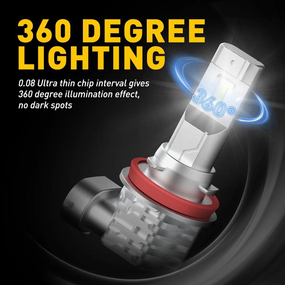 AUXITO 2x2000LM H8 H11 H16JP H10 ampoule LED antibrouillard Canbus sans erreur 6500K blanc 3000K dor