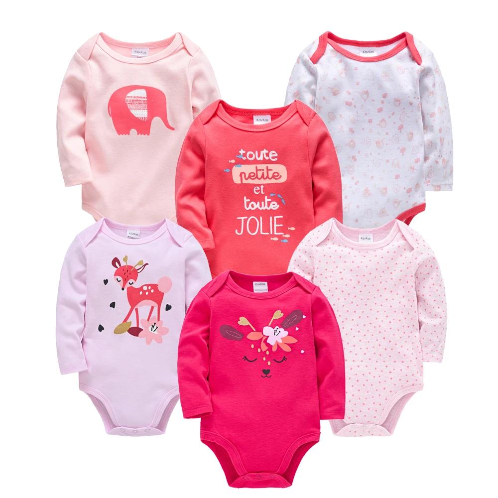 Kavkas – body pour bébés garçons et filles, 6 pièces, manches longues, 100% coton, vêtements pour bé