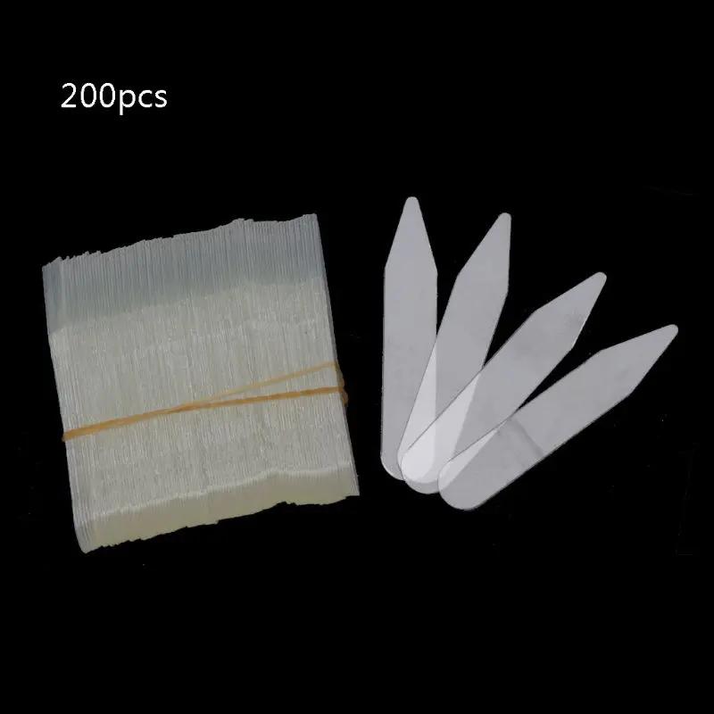Ensemble de colliers en plastique transparent pour homme, 200 pièces, 55x10mm, pour robe, chemise, c