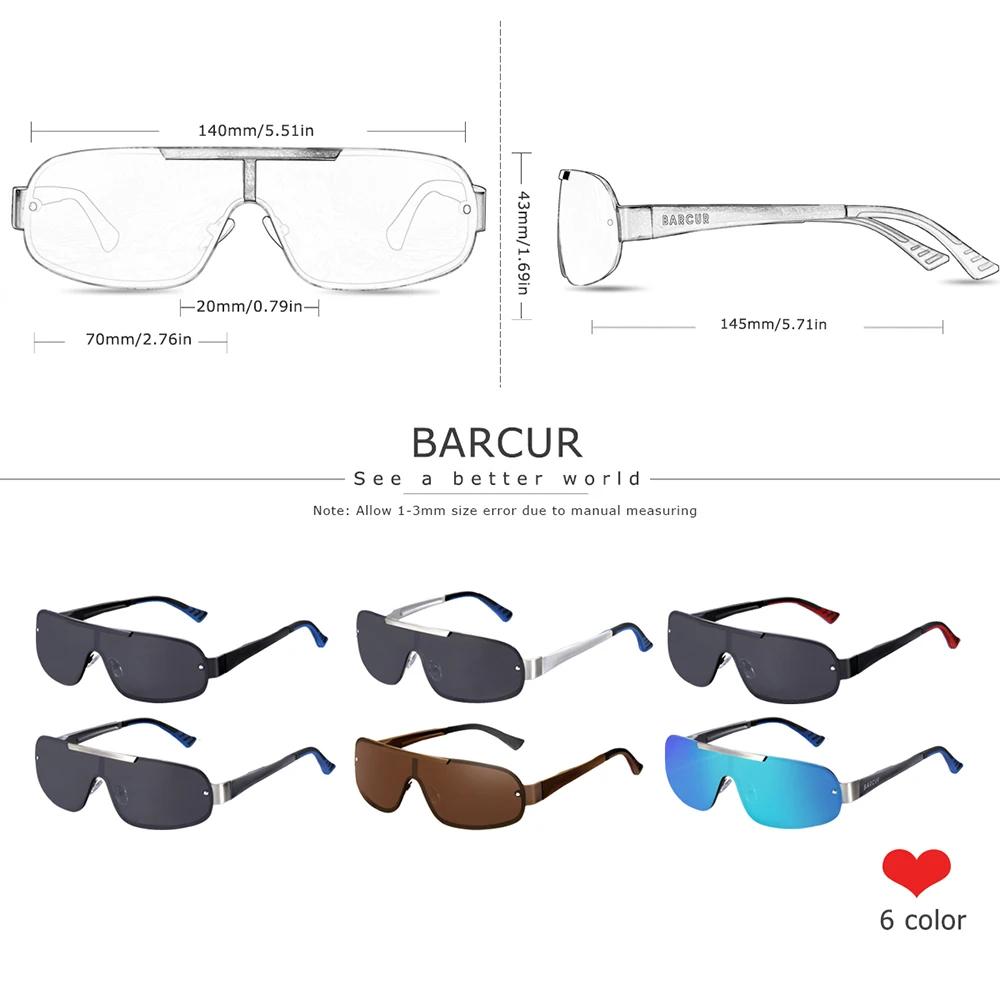 BARCUR – lunettes de soleil polarisées en aluminium et magnésium pour homme, protection UV400
