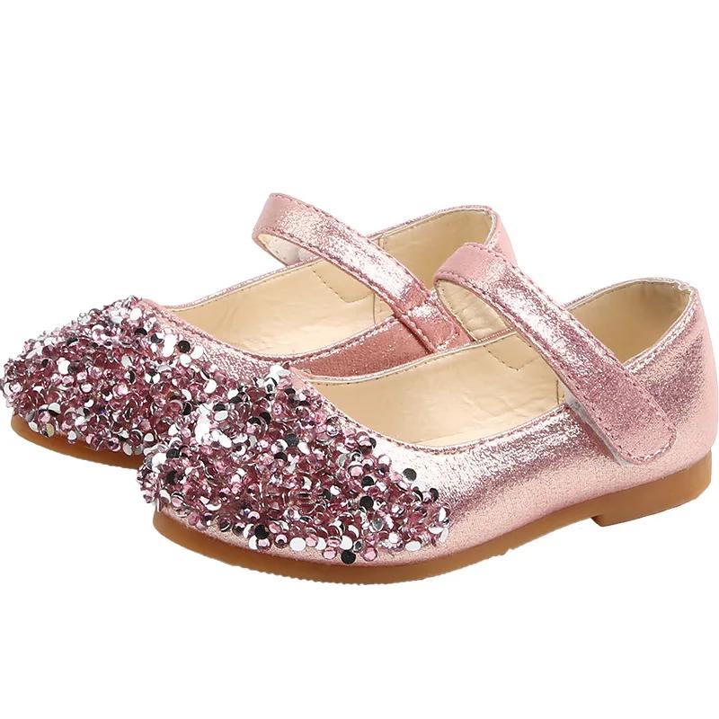 KushyShoo 2021 printemps nouveaux enfants chaussures filles princesse chaussures paillettes enfants