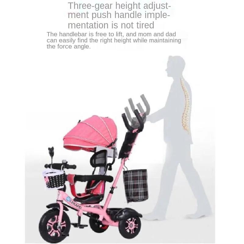 Tricycle enfant LazyChild avec siège rotatif, cadre métallique, pour 1-5 ans, vélo bébé, poussette a