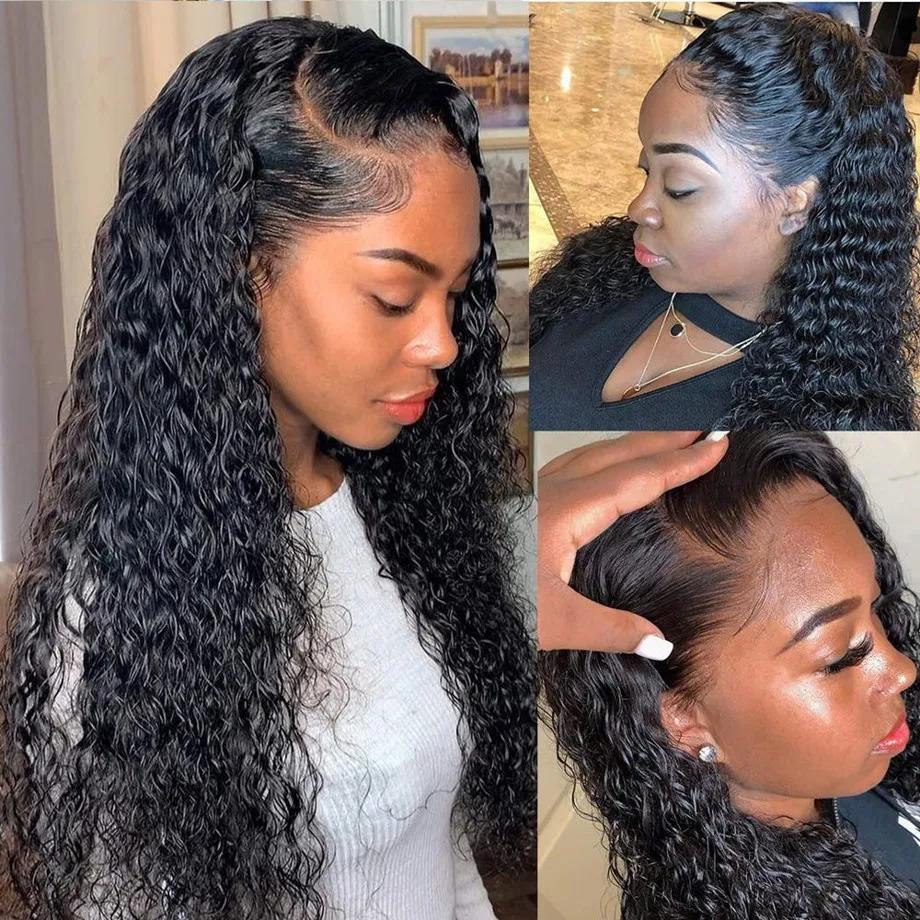 Perruque Lace Front Wig Naturelle Bouclée, Deep Wave, 13x4, 13x6, HD, 5x5, 6 Tages, 28 30 Pouces