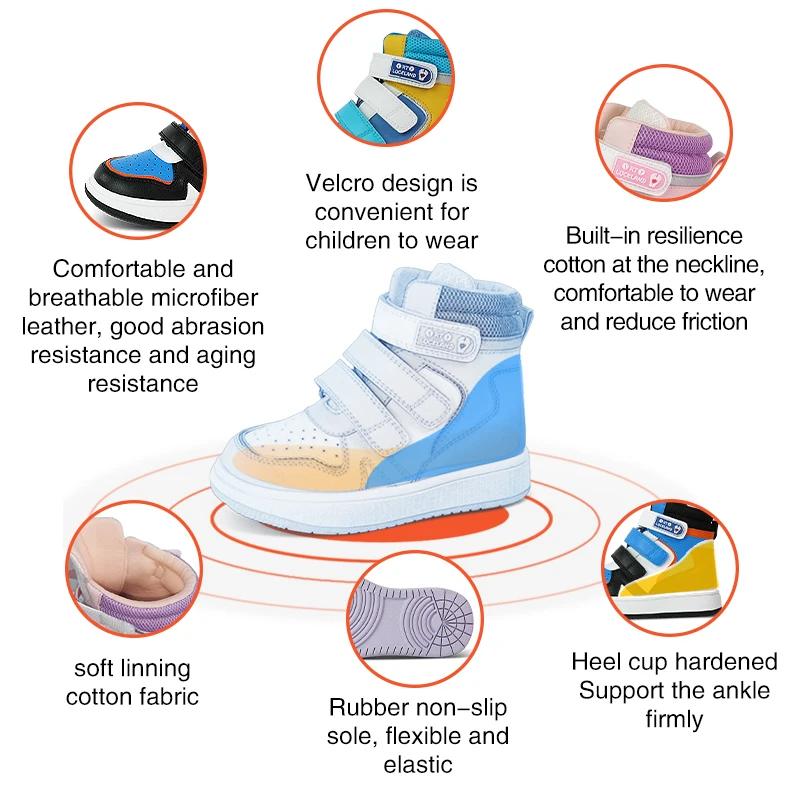 Ortoluckland enfants chaussures décontractées enfants orthopédiques en cuir Sneaker garçons filles s