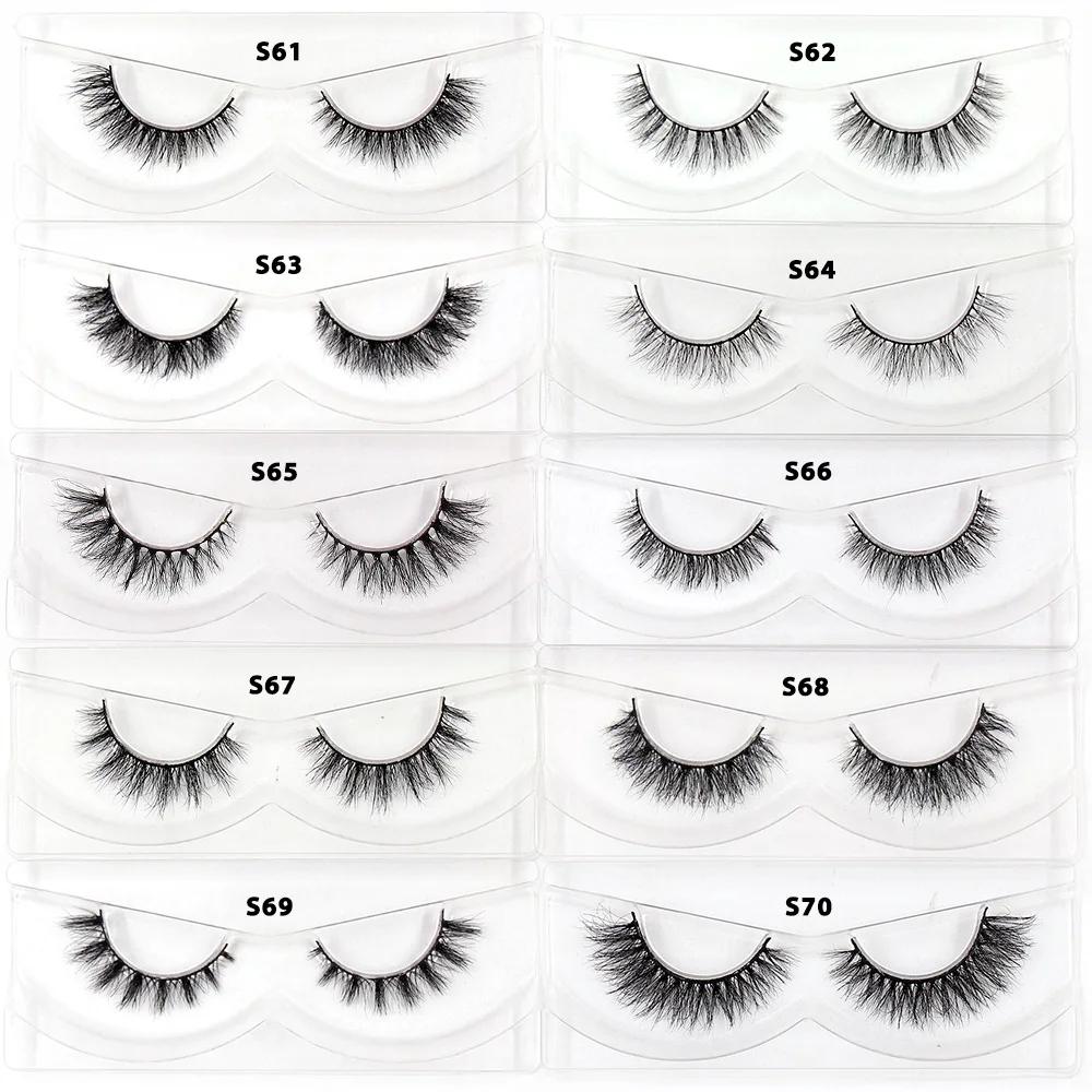 LEHUAMAO 30/60/100 paires de cils de vison sans boîte cils de vison 3D courts faux cils de vison nat