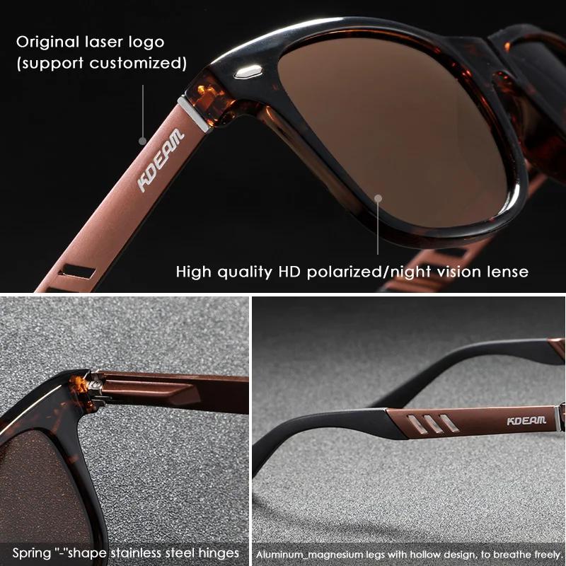 KDEAM lunettes de soleil photochromiques et polarisées hommes navigation aluminium magnésium cadre h