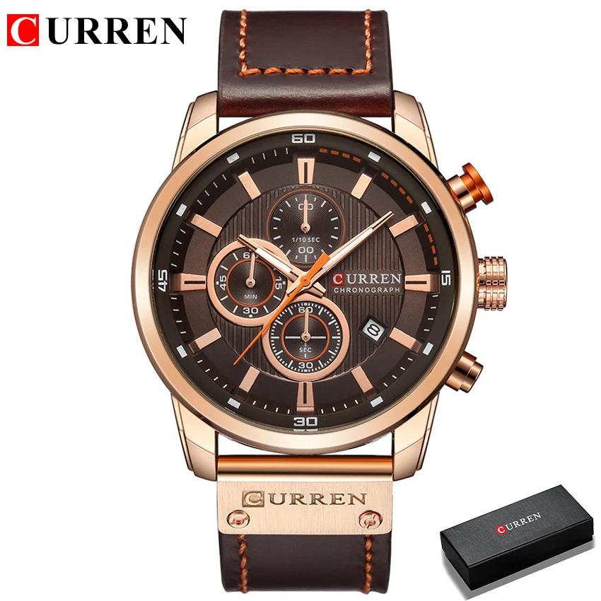 Istro REN-Montre de sport militaire en cuir pour homme, montre-bracelet à quartz, horloge chronograp