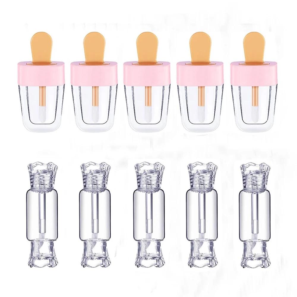 Kit de brillant à lèvres transparent, Gel de Base hydratant, 100ml, avec Tubes de brillant à lèvres,