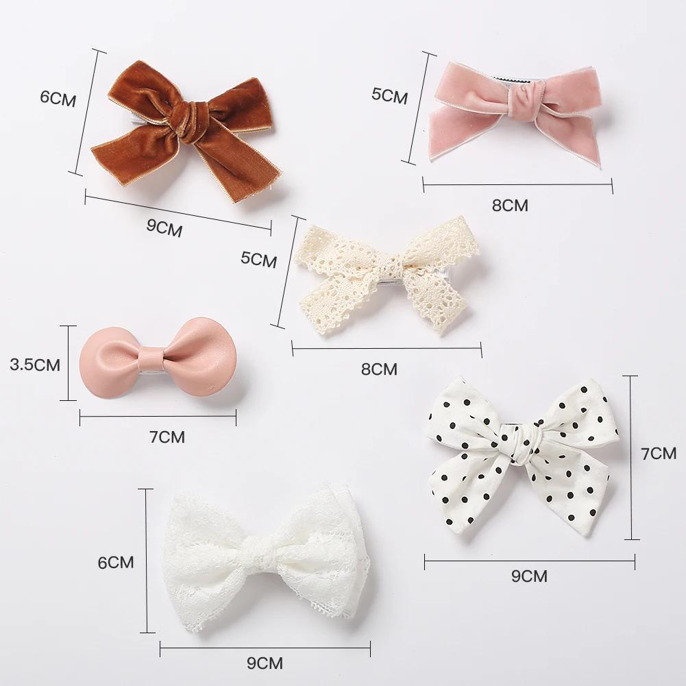 Pinces à cheveux avec nœud papillon imprimé léopard, Barrettes en dentelle de coton et lin pour bébé