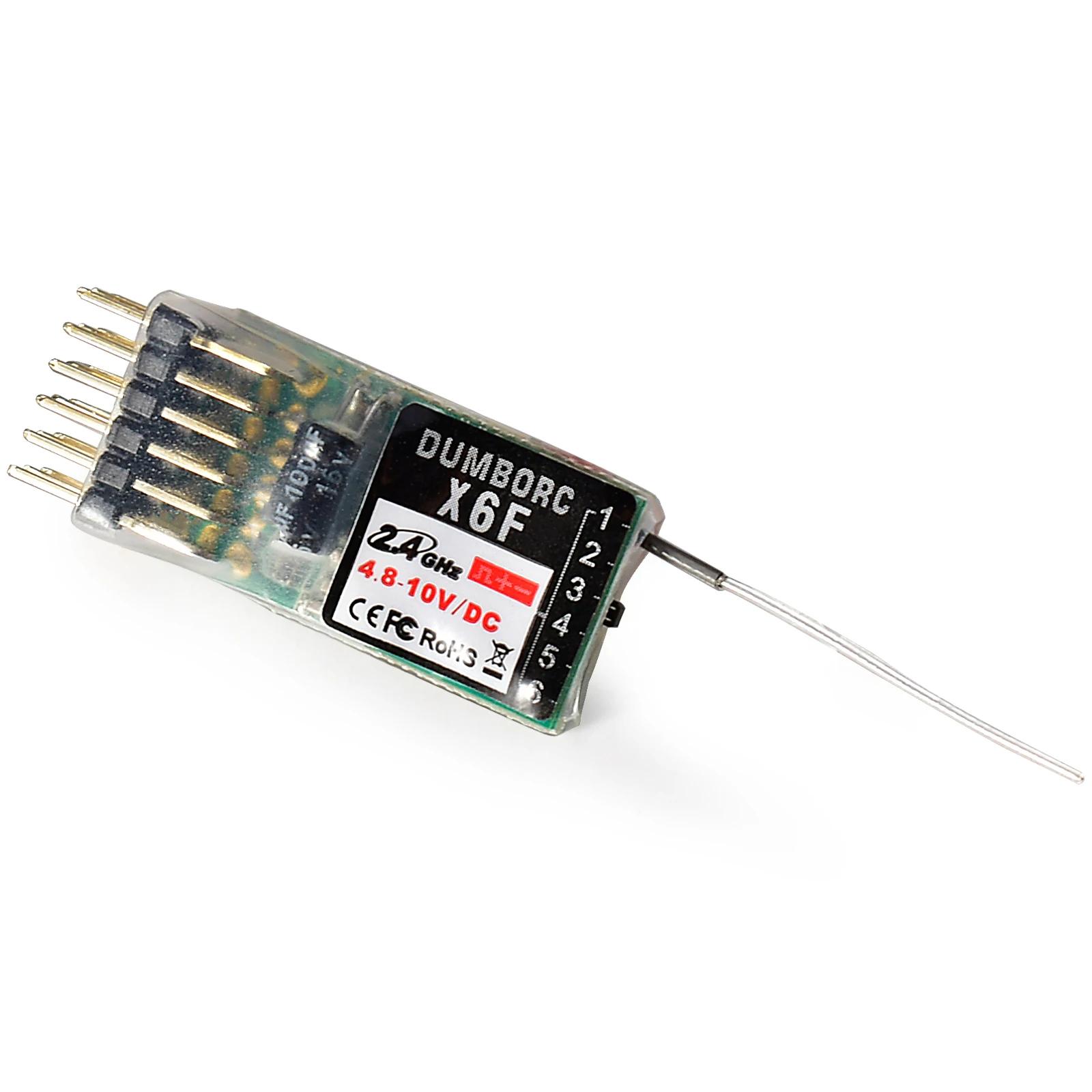 DUMBORC-Récepteur de voiture RC X6FG 2.4G 6CH, système de contrôle radio récepteur pour émetteur Dom