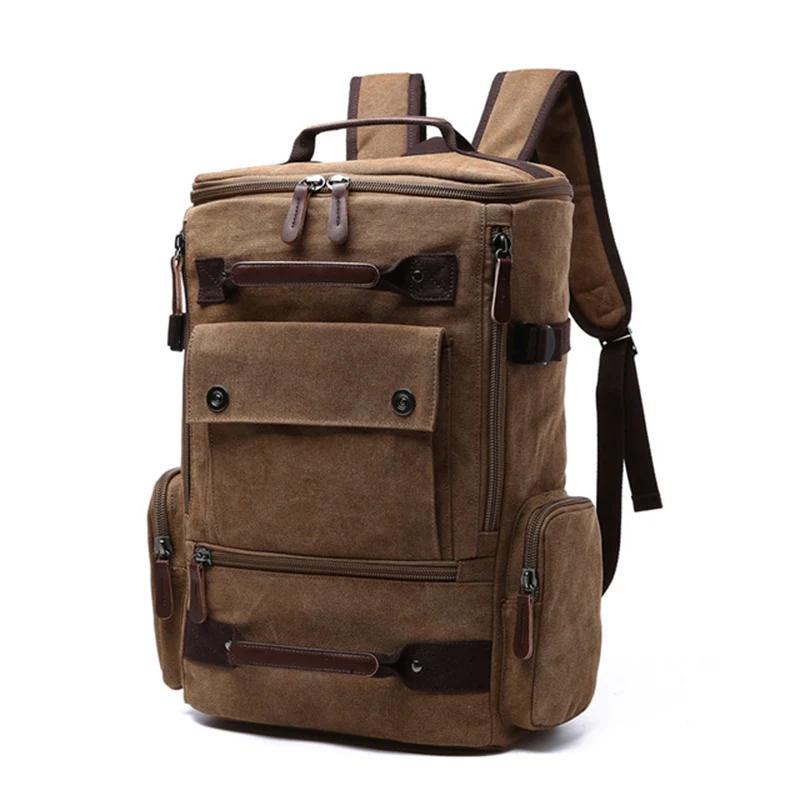Sac à Dos Vintage en Toile pour Homme, Cartable d'École, de Voyage, Grande Capacité, pour Ordinateur