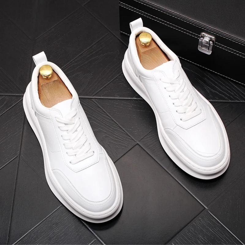 Chaussures plates à lacets en cuir véritable pour hommes, style britannique, mode de luxe, baskets b