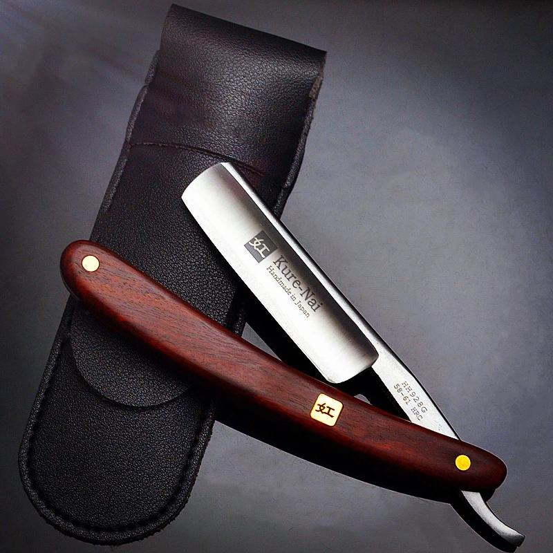 Rasoir droit en acier au carbone pour hommes, manche RosFrederick, rasoir de barbier, grattoir manue