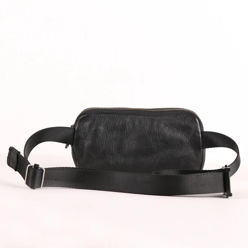 Sac de ceinture en cuir véritable pour hommes, nouveaux sacs de poitrine, petit messager fait à la m