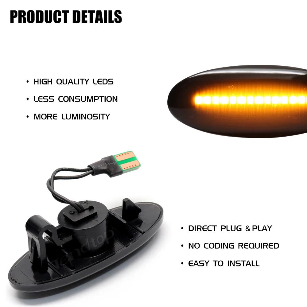 Marqueur latéral dynamique à LED pour Nissan, répéteur de clignotant, Qashqai J10 X-trail T31 Cube J