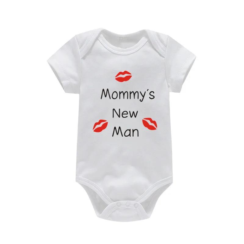 Nouveau-né bébé vêtements à manches courtes garçon vêtements maman nouveau homme Design 100% coton b