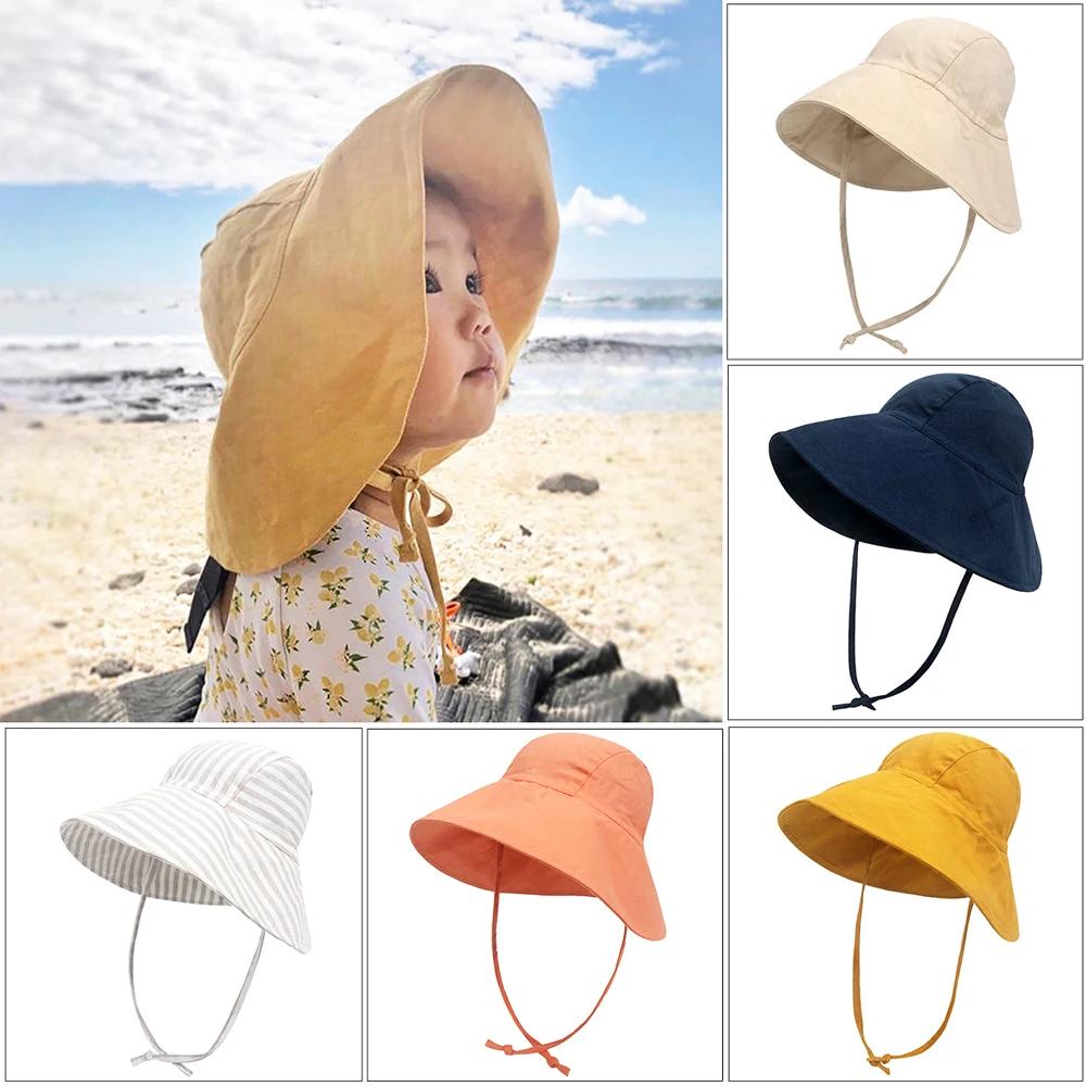 Chapeau de soleil à grand bord pour bébé, chapeau seau d'été et de printemps pour filles et garçons,