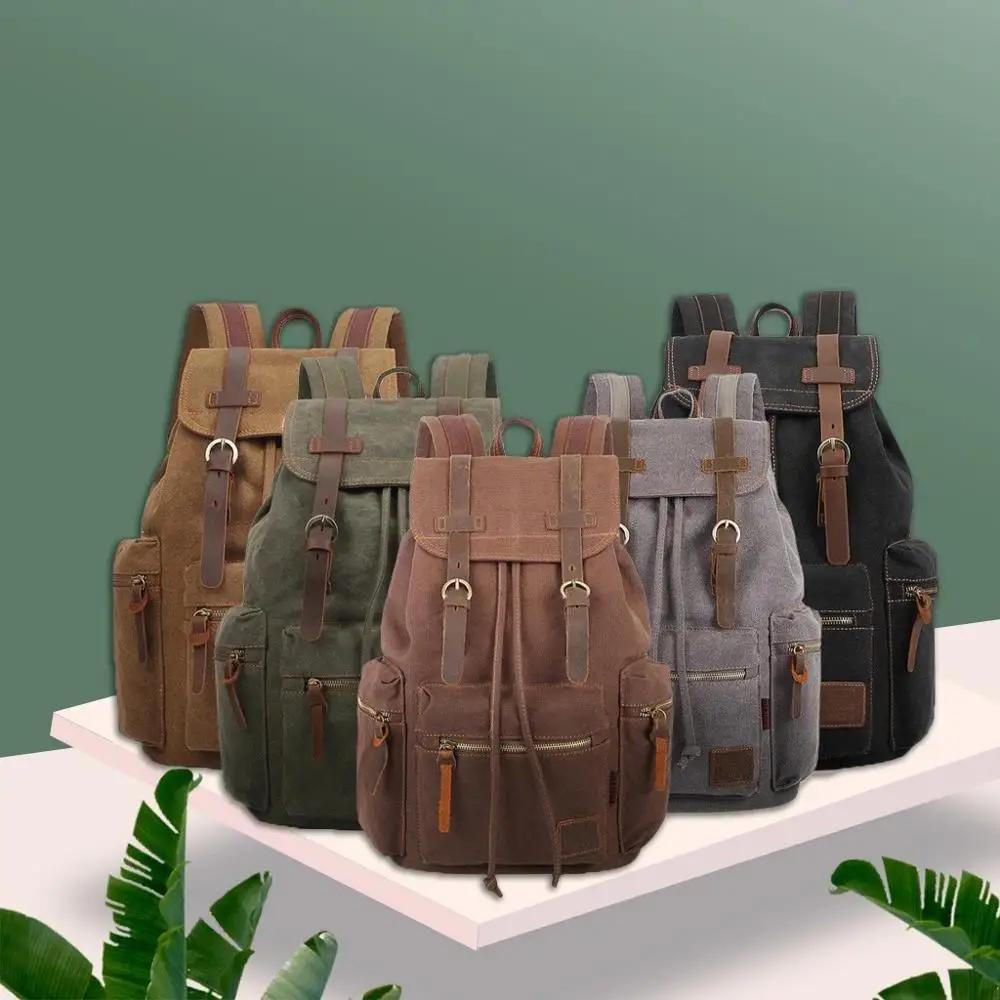 Sacs à dos en toile vintage hommes et femmes sacs voyage étudiants décontracté pour randonnée voyage