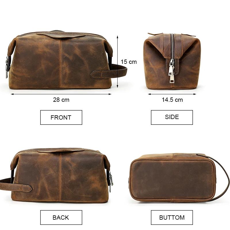 CONTACT'S – sac à cosmétiques suspendu pour hommes, pochette de rangement de voyage en cuir de cheva