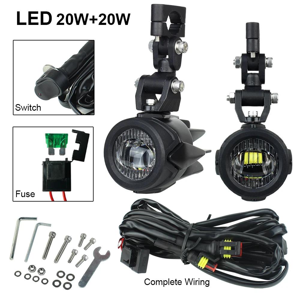 Phare antibrouillard auxiliaire pour moto, lampe plus lumineuse, 40W, 6000K, compatible avec BMW Run