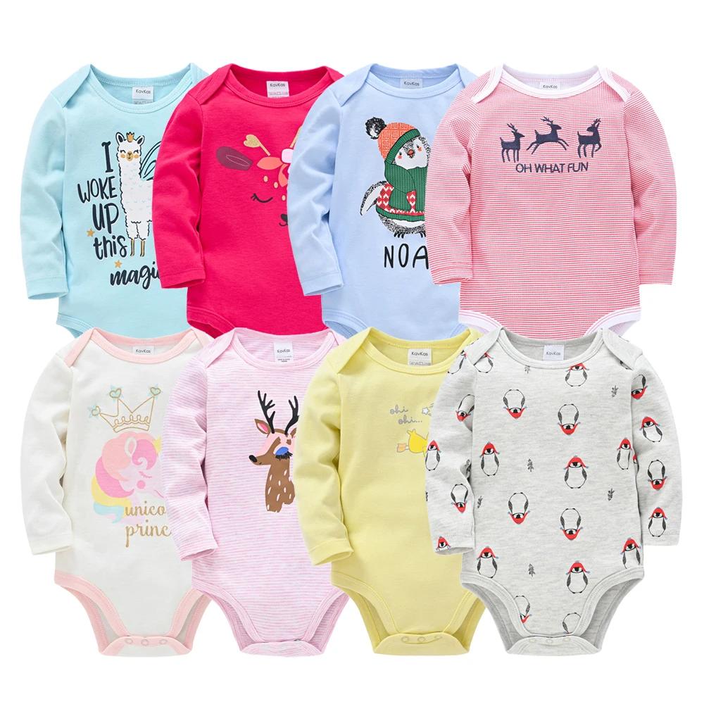 Kavkas – body pour bébés garçons et filles, 6 pièces, manches longues, 100% coton, vêtements pour bé