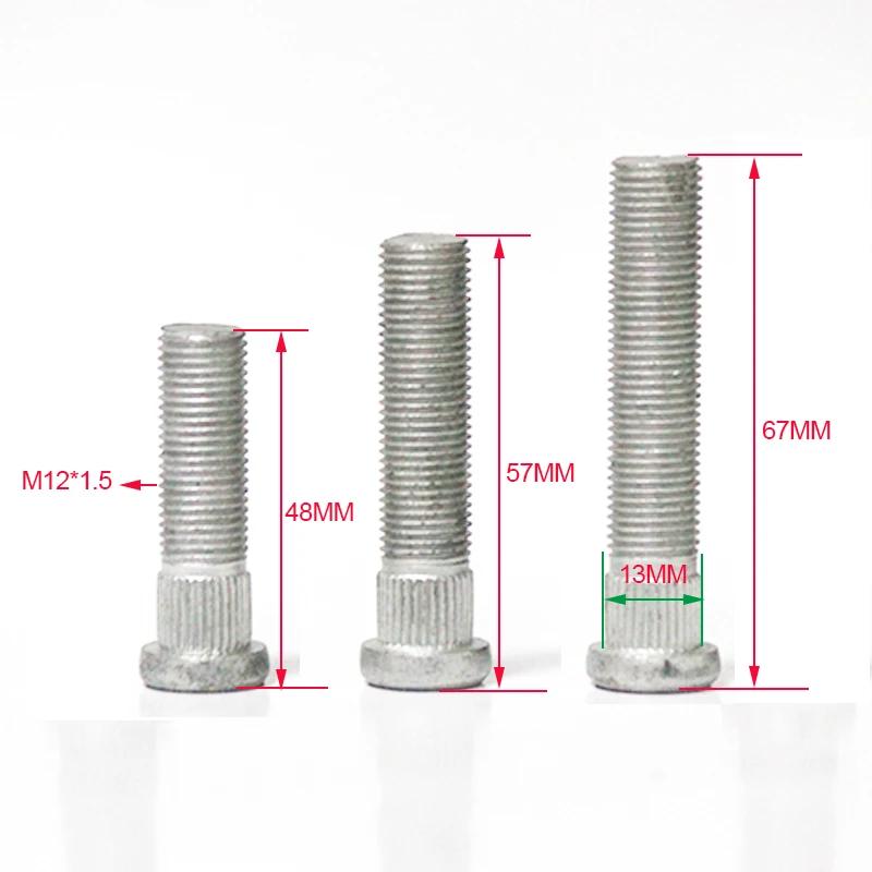 Boulons forgés de roue/boulons d'extension, diamètre cannelé 13MM, 5 pièces, M12 * 1.5,12*1.25, adap