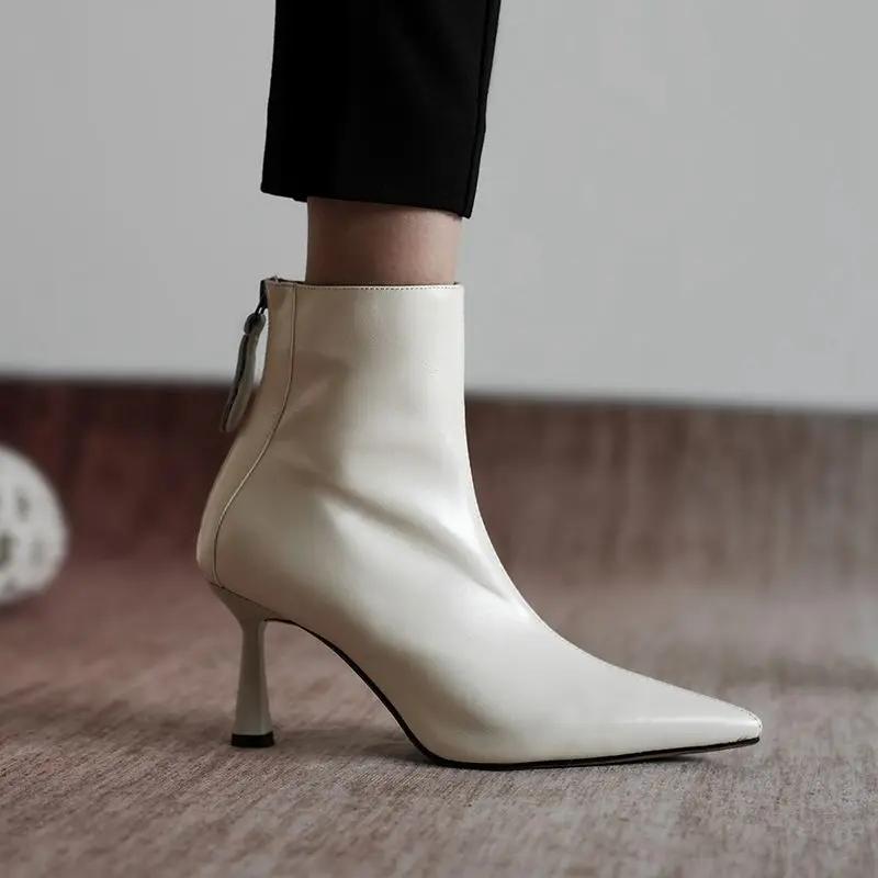 Krazing Pot grande taille 42 cuir de vache bout pointu talons hauts Design Chic concis hiver printem