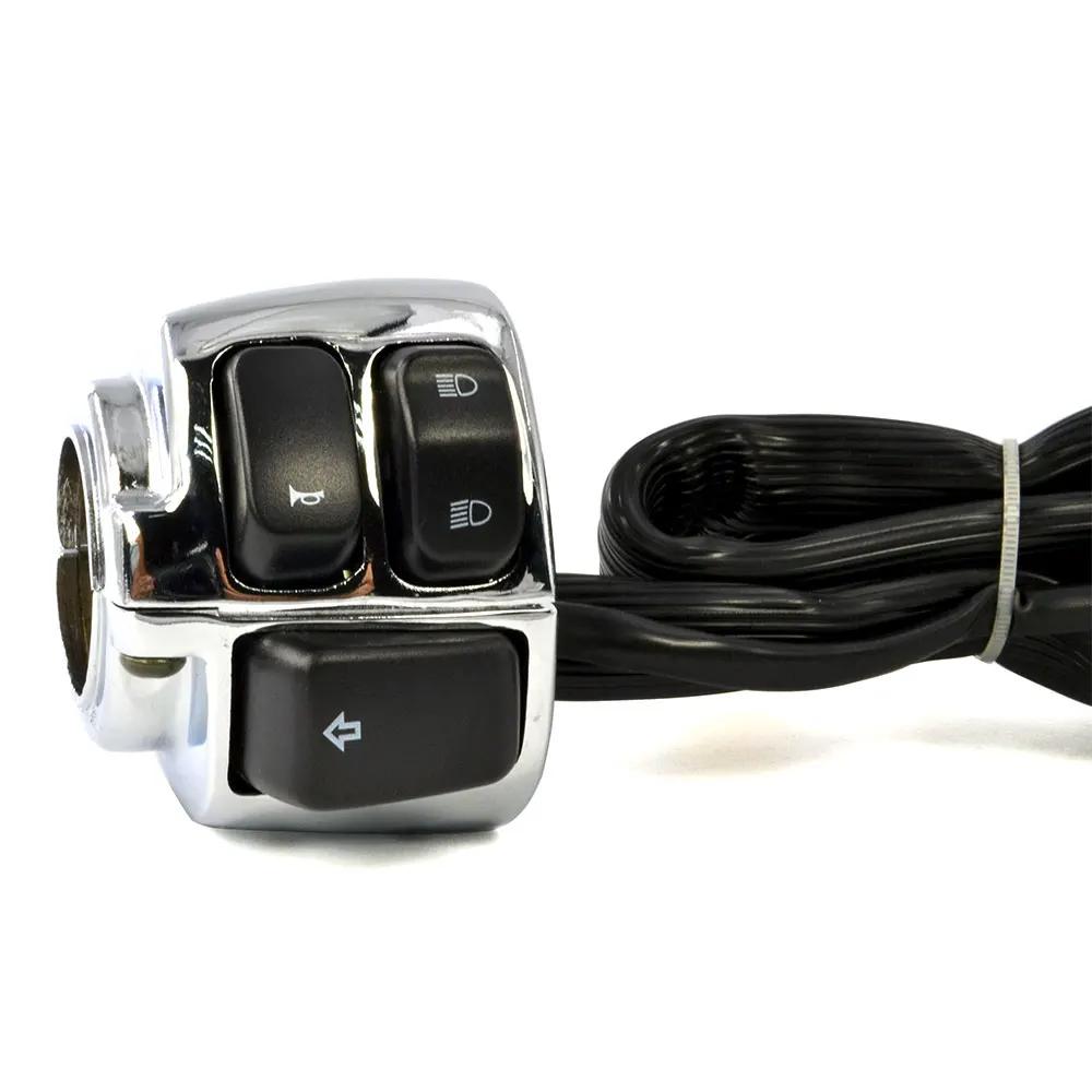 Interrupteur de guidon de moto, clignotant, klaxon, bouton de commande d'engrenage, pour Harley SOFT