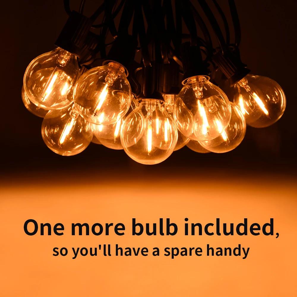Guirlande lumineuse LED de 30M, guirlande lumineuse pour fête, guirlande lumineuse G40, blanc chaud,