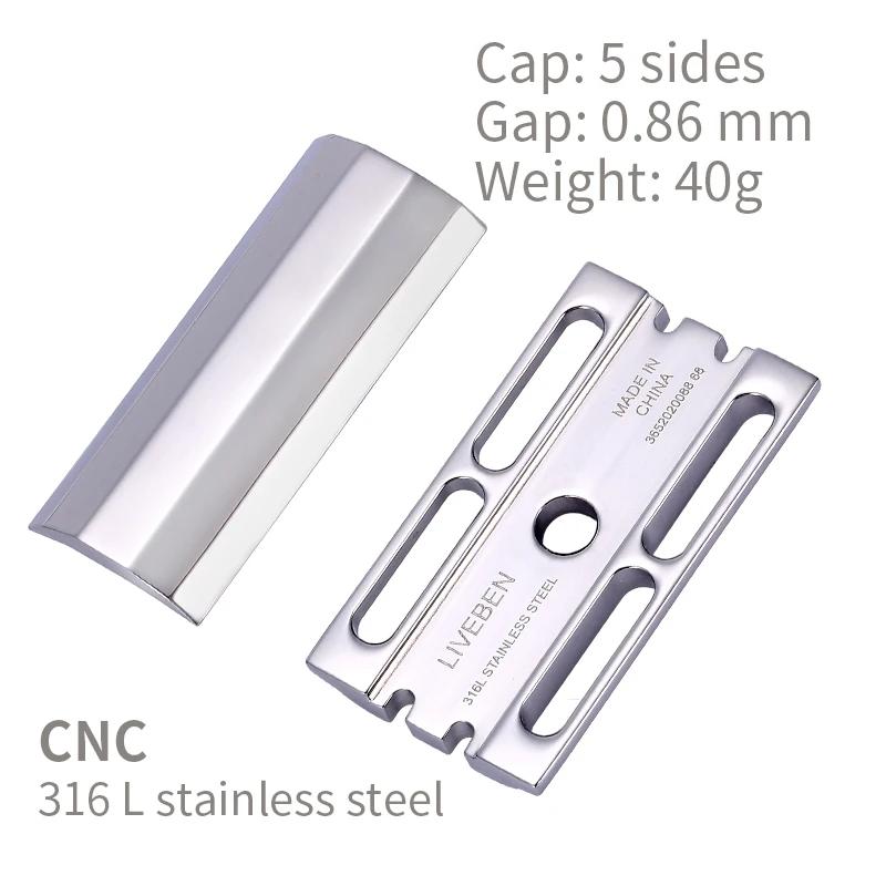 Tête de rasoir de sécurité à Double tranchant en acier inoxydable CNC 316L, accessoires de rasoir ma