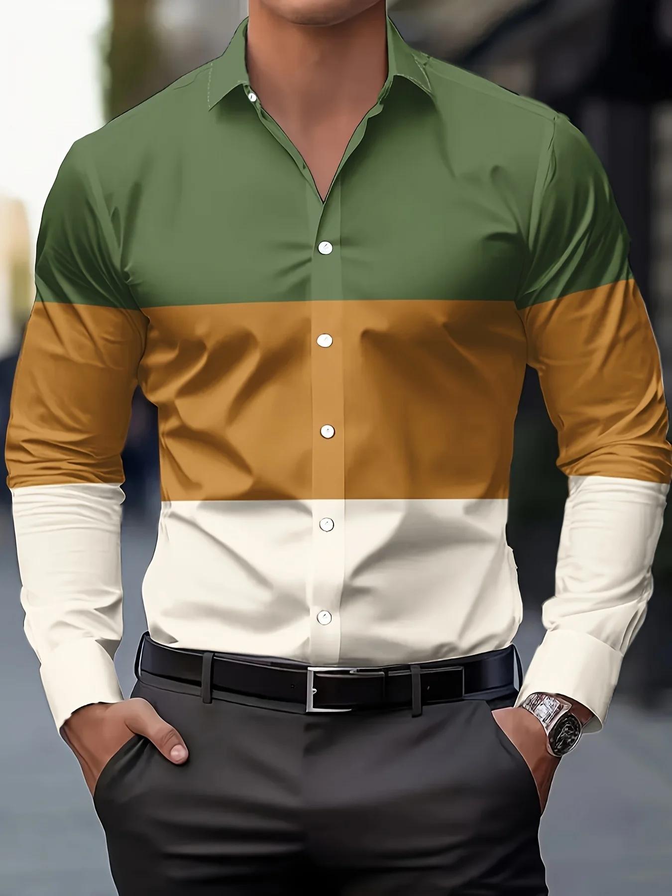Chemise d'affaires décontractée pour hommes, boutonnée, manches longues, chemise de bureau formelle