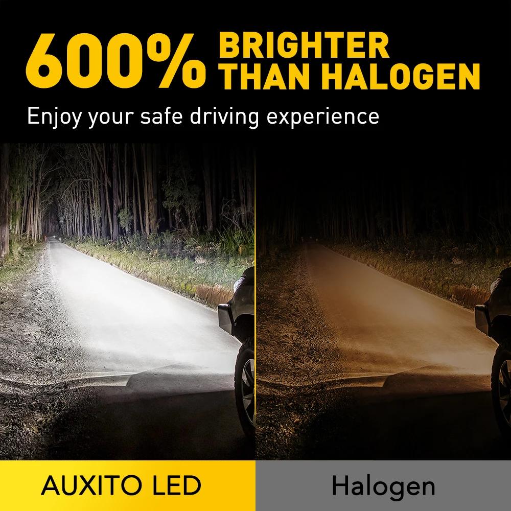 AUXITO 2 pièces sans ventilateur H11 H8 H9 9005 HB3 LED 360 ° Éclairage phare ampoule Auto antibro