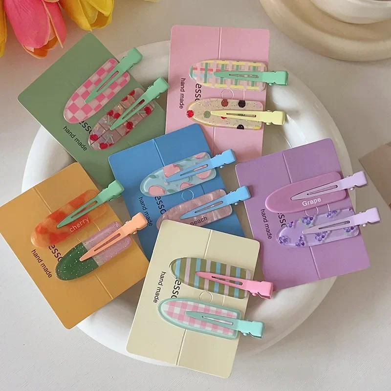 Pince à cheveux en forme de fruits, couleur bonbon, épingle à cheveux d'été sans plis, Barrette en a