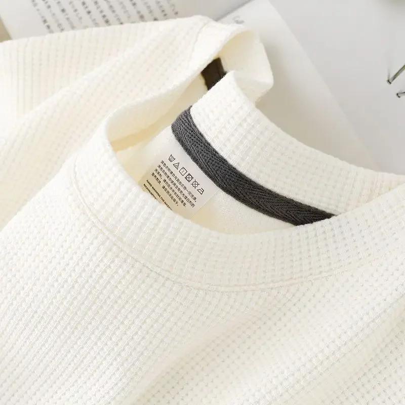 M-5XL hommes nouvel été gaufré col rond manches courtes T-Shirt confortable léger respirant haut à m