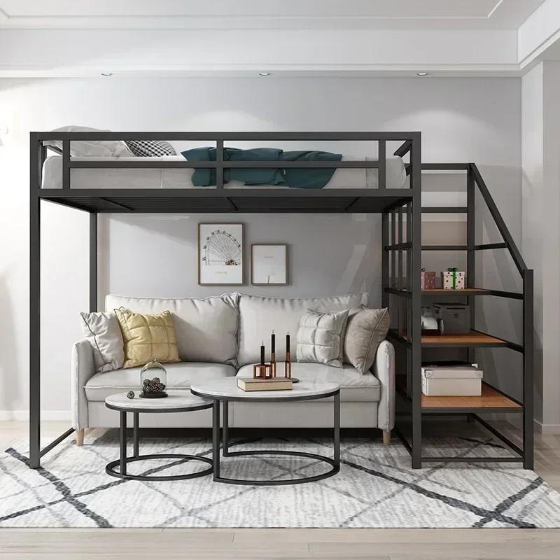 Lits superposés en métal avec escaliers pour adultes, dortoir, lit Queen Size, bonne qualité, loft,