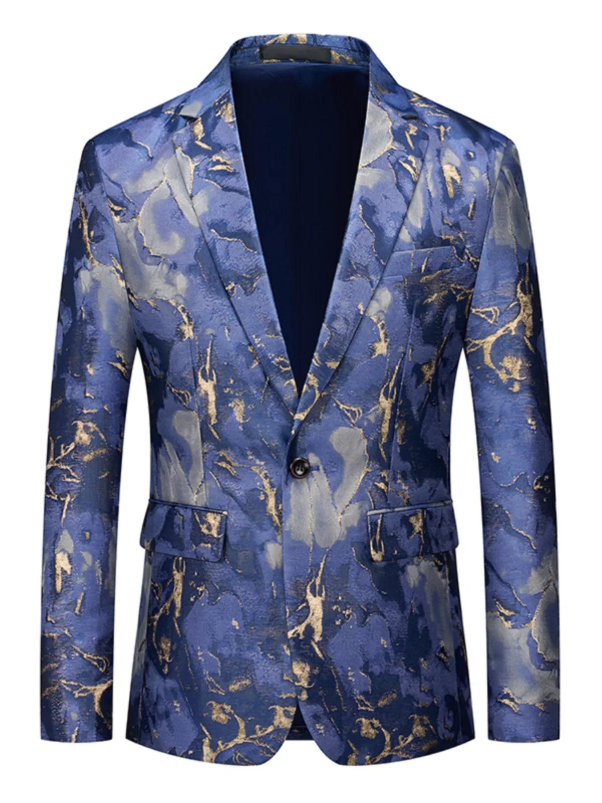 Vestes Jacquard Slim Fit trempées pour hommes, haut de gamme, luxe, haute qualité, scène sociale, sm