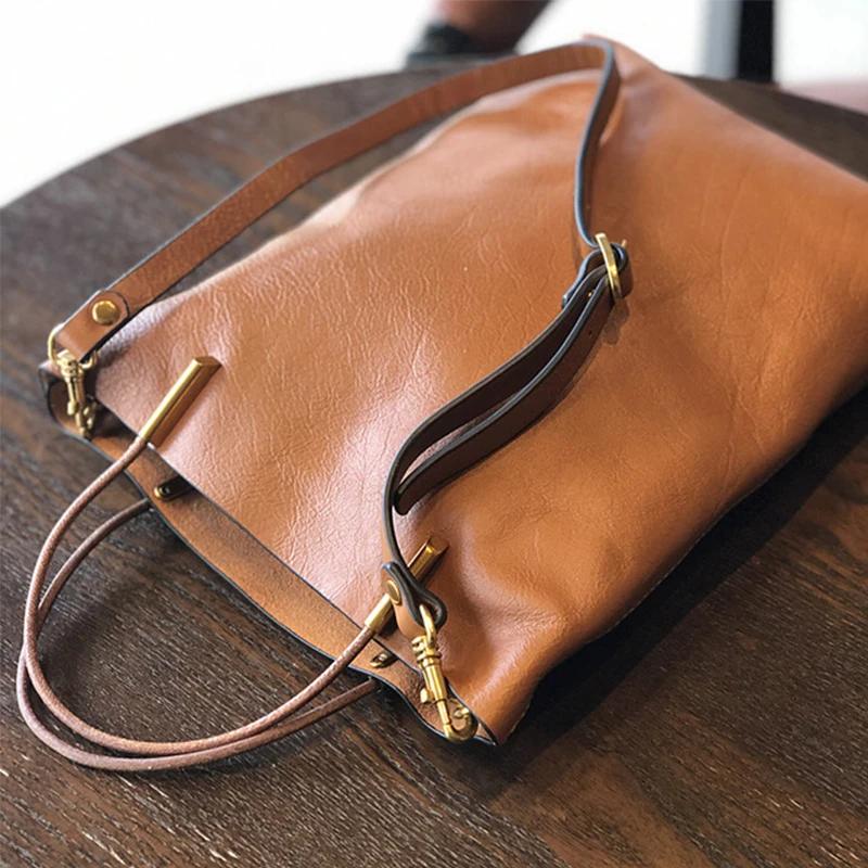 Sac à main Johnature en cuir véritable pour femme, nouveau modèle rétro 2026, en cuir de vachette so