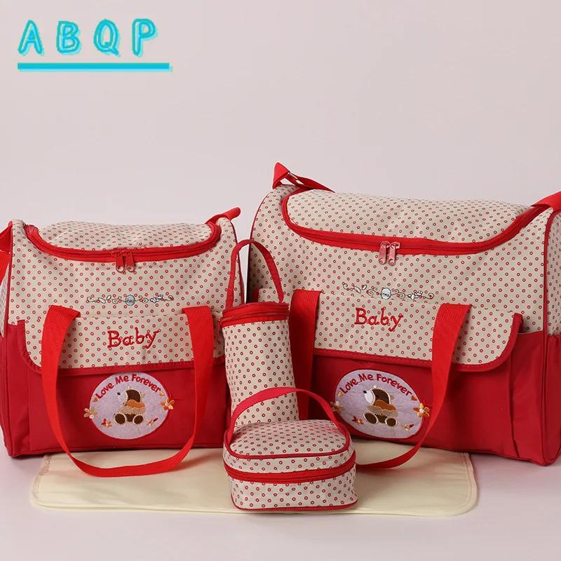 Sac à couches pour bébé grande capacité, ensemble de 5 pièces, sac de rangement pour couches de bébé