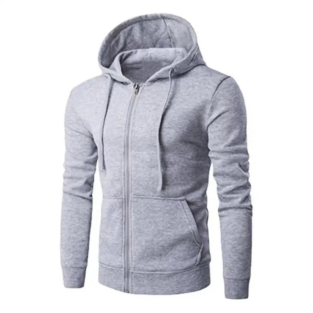 Veste à capuche à manches longues PVD pour hommes, fermeture à glissière, sweat-shirt Slim Fit, vête
