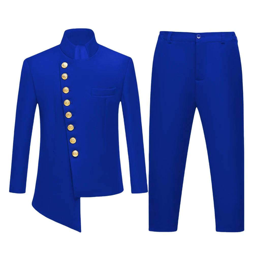 Ensemble de smoking tendance pour enfant, col mandarin, tenue de cérémonie élégante pour mariage, sé