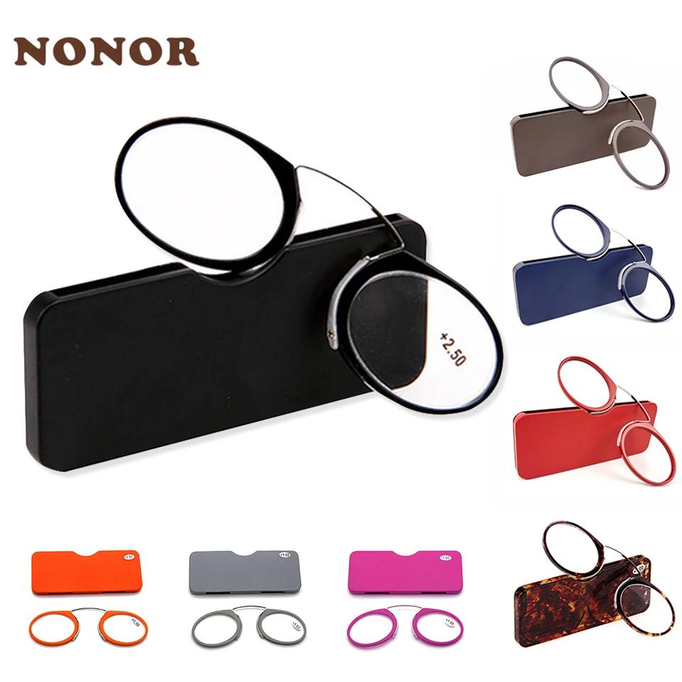 NONOR TR Clip nez pont Mini lunettes de lecture 1.0 à 3.5 lunettes presbytes portables avec étui